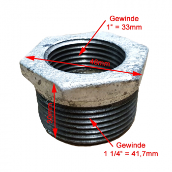 Reduzierstück 1 1/4" auf 1"