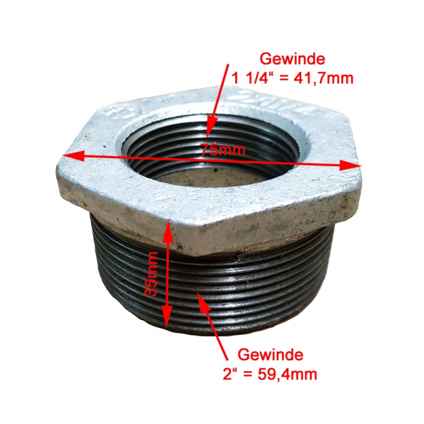 Reduzierstück 2" auf 1 1/4"